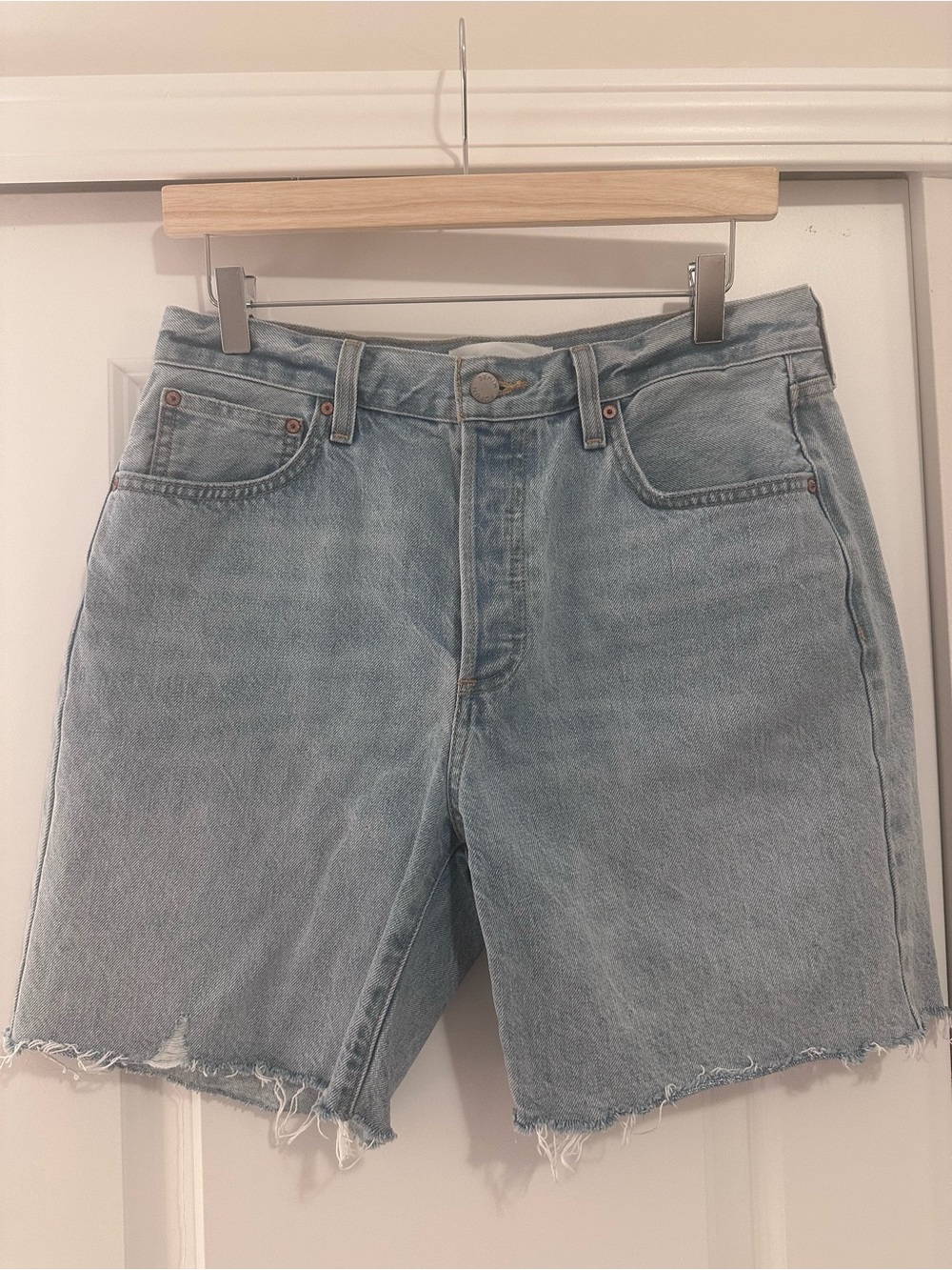 Denim Forum from Aritzia 90’s Long Denim Shorts